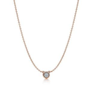 Tiffany & Co. Diamond & Rose Gold Pendant Necklace